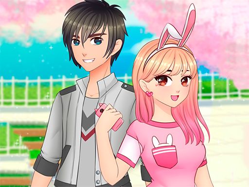 Romantic Anime Couples Dress Up - browser game screenshot