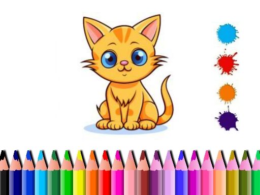 Cute Cat Coloring Book - browser game screenshot