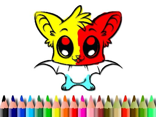 Cute Bat Coloring Book - browser game screenshot