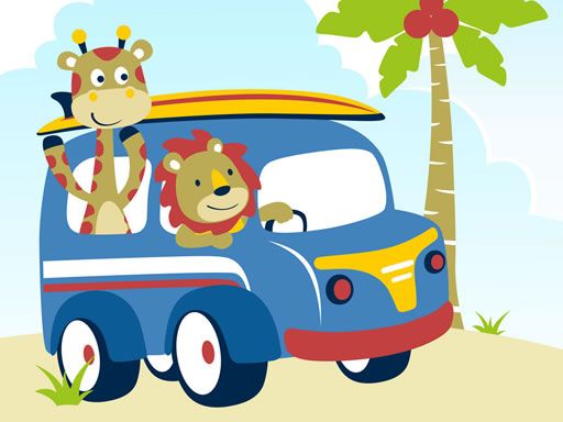 Cute Animals With Cars Difference - browser game screenshot